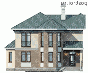 M-167-2P проект двухэтажного дома из пеноблоков размером 12 на 10 - вид спереди