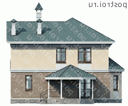 M-167-2P проект двухэтажного дома из пеноблоков размером 12 на 10 - вид сзади