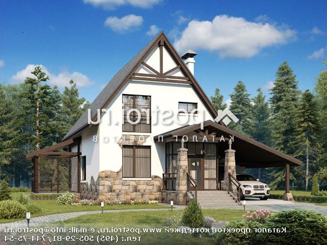 M-170-1P проект двухэтажного дома из пеноблоков с гаражом размером 17 на 14 