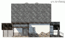 M-170-1P проект двухэтажного дома из пеноблоков с гаражом размером 17 на 14  - вид справа