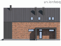 M-174-1P проект двухэтажного дома из пеноблоков размером 16 на 11 - вид спереди