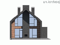 M-174-1P проект двухэтажного дома из пеноблоков размером 16 на 11 - вид справа