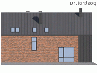 M-174-1P проект двухэтажного дома из пеноблоков размером 16 на 11 - вид сзади