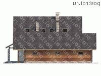 M-188-1P проект одноэтажного дома из пеноблоков с мансардой и гаражом размером 15 на 13  - вид слева