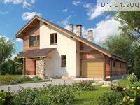 M-188-1P проект одноэтажного дома из пеноблоков с мансардой и гаражом размером 15 на 13 