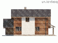 M-188-1P проект одноэтажного дома из пеноблоков с мансардой и гаражом размером 15 на 13  - вид справа