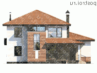 M-189-1P проект двухэтажного дома из пеноблоков размером 11 на 14 - вид спереди M-189-1P проект двухэтажного дома из пеноблоков размером 11 на 14 - вид спереди