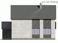 M-193-1P проект двухэтажного коттеджа из пенобетона с гаражом размером 13 на 14 - вид слева