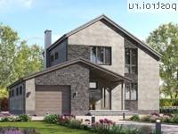 M-193-1P проект двухэтажного коттеджа из пенобетона с гаражом размером 13 на 14