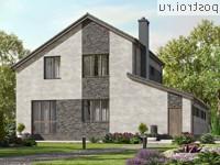 M-193-1P проект двухэтажного коттеджа из пенобетона с гаражом размером 13 на 14