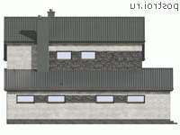 M-193-1P проект двухэтажного коттеджа из пенобетона с гаражом размером 13 на 14 - вид справа