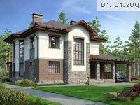 M-199-1K проект двухэтажного коттеджа из кирпича с гаражом размером 14 на 13 