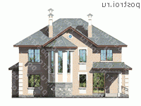 M-204-1K проект двухэтажного дома из кирпича размером 10 на 14 - вид спереди M-204-1K проект двухэтажного дома из кирпича размером 10 на 14 - вид спереди