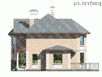 M-204-1K проект двухэтажного дома из кирпича размером 10 на 14 - вид слева M-204-1K проект двухэтажного дома из кирпича размером 10 на 14 - вид слева