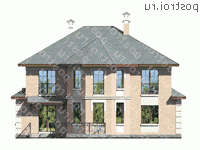 M-204-1K проект двухэтажного дома из кирпича размером 10 на 14 - вид сзади M-204-1K проект двухэтажного дома из кирпича размером 10 на 14 - вид сзади