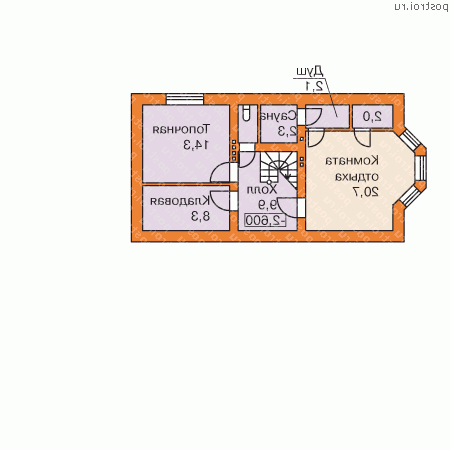 M-209-1K проект двухэтажного дома из кирпича с цоколем и мансардой размером 9 на 16  - цоколь
