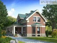 M-209-1K проект двухэтажного дома из кирпича с цоколем и мансардой размером 9 на 16 