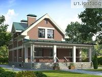 M-209-1K проект двухэтажного дома из кирпича с цоколем и мансардой размером 9 на 16 