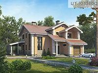 M-210-1P проект двухэтажного дома из пенобетона с гаражом размером 14 на 13 