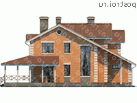 M-210-1P проект двухэтажного дома из пенобетона с гаражом размером 14 на 13  - вид справа