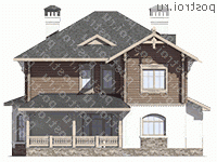 M-219-1K проект двухэтажного дома из кирпича размером 10 на 14  - вид сзади