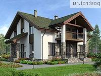 M-229-1K проект одноэтажного коттеджа из кирпича с мансардой размером 15 на 13 