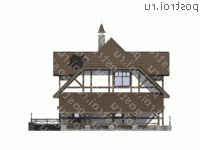 M-234-1P проект двухэтажного дома из газобетона с гаражом размером 10 на 17  - вид справа