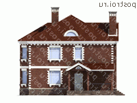 M-262-2P проект одноэтажного дома из пеноблоков с мансардой размером 13 на 11  - вид спереди