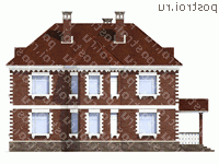 M-262-2P проект одноэтажного дома из пеноблоков с мансардой размером 13 на 11  - вид справа