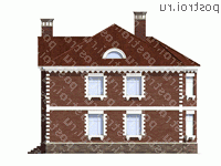 M-262-2P проект одноэтажного дома из пеноблоков с мансардой размером 13 на 11  - вид сзади