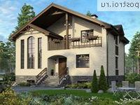 M-280-1P проект двухэтажного дома из пеноблоков с цоколем размером 11 на 13 