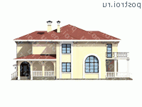 M-284-1K проект двухэтажного дома из кирпича с гаражом размером 19 на 15 - вид слева