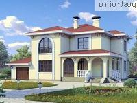 M-284-1K проект двухэтажного дома из кирпича с гаражом размером 19 на 15