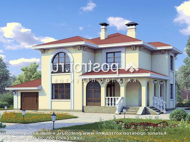 M-284-1K проект двухэтажного дома из кирпича с гаражом размером 19 на 15