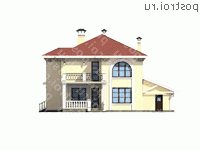 M-284-1K проект двухэтажного дома из кирпича с гаражом размером 19 на 15 - вид сзади