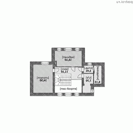 M-323-1P проект одноэтажного дома из пенобетона с мансардой и гаражом размером 15 на 24  - мансарда