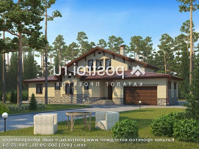 M-323-1P проект одноэтажного дома из пенобетона с мансардой и гаражом размером 15 на 24 