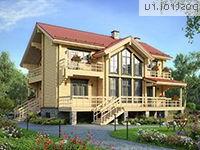 M-327-1D проект двухэтажного деревянного дома из бруса с цоколем размером 14 на 12 