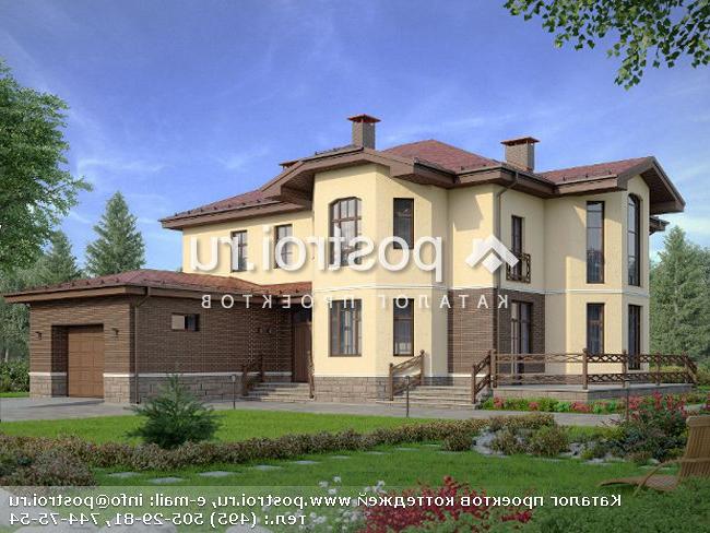 M-366-1K проект двухэтажного дома из кирпича с гаражом размером 23 на 17 