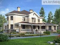 M-387-1K проект двухэтажного дома из кирпича с цоколем размером 19 на 21 