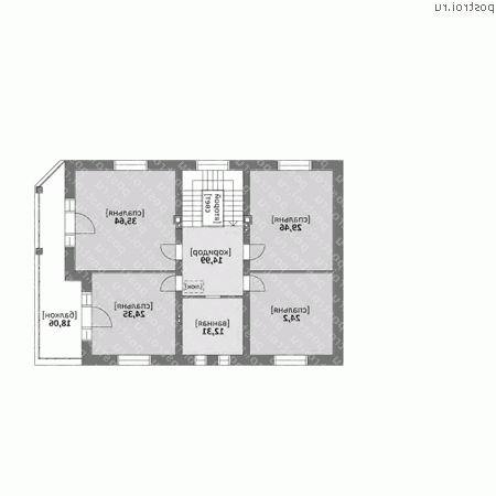 M-407-1K проект двухэтажного дома из кирпича с гаражом размером 14 на 25  - 2-й этаж