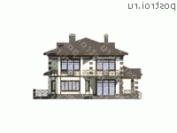 M-407-1K проект двухэтажного дома из кирпича с гаражом размером 14 на 25  - вид справа