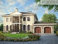 M-501-1K проект двухэтажного дома из кирпича с гаражом размером 17 на 22 