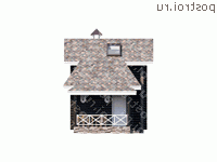 N-048-1D проект одноэтажной деревянной бани из бревна с мансардой размером 5 на 13  - вид спереди