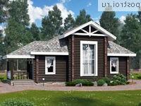 N-048-1D проект одноэтажной деревянной бани из бревна с мансардой размером 5 на 13 