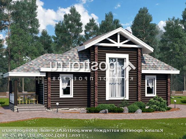 N-048-1D проект одноэтажной деревянной бани из бревна с мансардой размером 5 на 13 