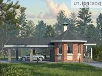 N-058-1P проект одноэтажной бани из пеноблока с гаражом размером 9 на 13 