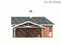 N-058-1P проект одноэтажной бани из пеноблока с гаражом размером 9 на 13  - вид справа