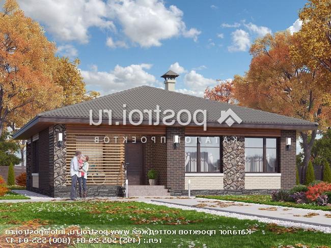 N-103-1P проект одноэтажного коттеджа из пенобетона размером 12 на 11 