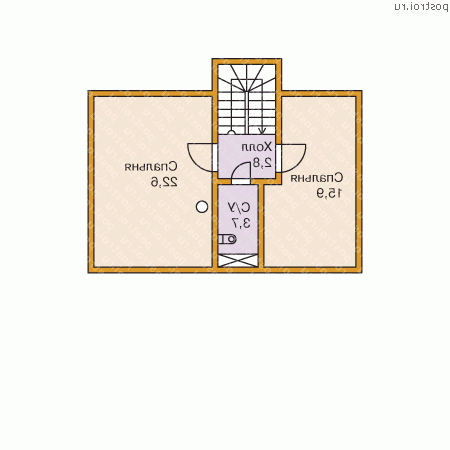 N-109-1D проект одноэтажного деревянного коттеджа из бруса с мансардой размером 10 на 9 - мансарда